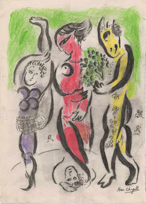 Processional scene signed Marc Chagall