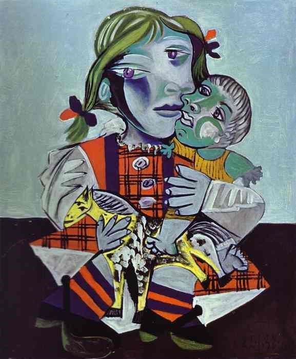 Picassos Daughter with a Doll. 1938