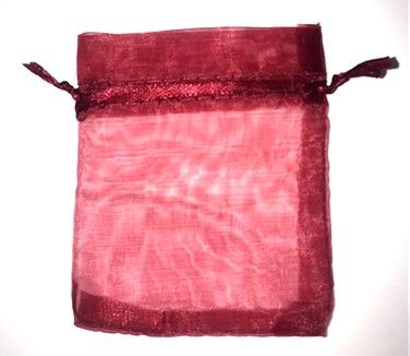 10 x Burgundy 7cm x 9 cm Organza Gift Bags - REDUCED PRICE