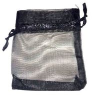 10 x Black 7cm x 9 cm Organza Gift Bags
