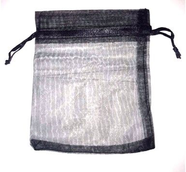 10 x Black  10cm x 12cm Organza Gift Bags