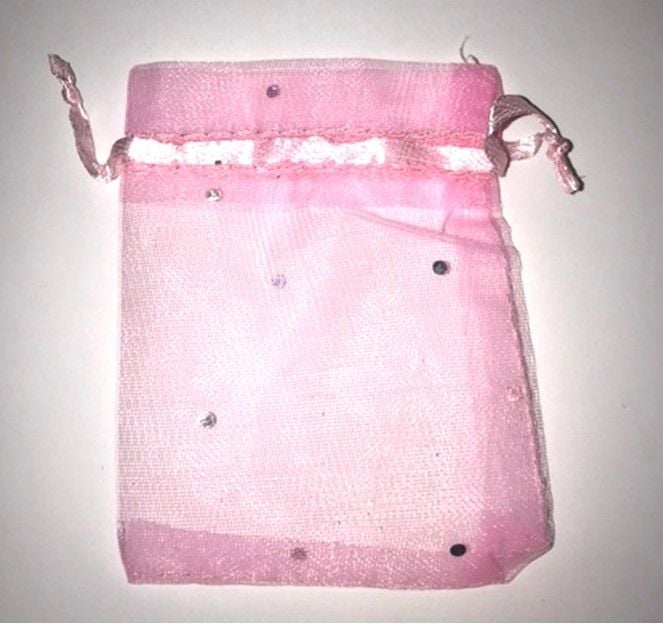 10 x Pink Sequin 7cm x 9 cm Organza Gift Bags