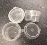 1oz Plastic Deli Pots with Hinged Lids (Recyclable)