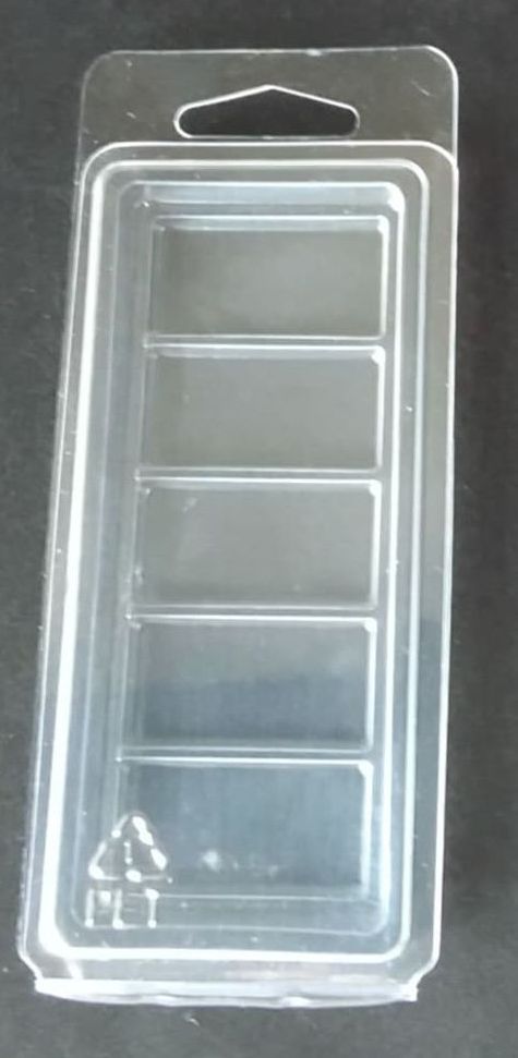 100 x Snap Bar 5 Cavity Wax Melt/Tart Clamshell with Hang Hole