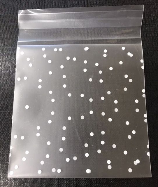 100mm x 100mm Spotty Self Seal Cellophane Bags