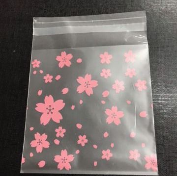 Cellophane Patterned Bag - Self Seal - Pink Flowers- 100mm x 130mm