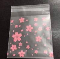 Cellophane Patterned Bag - Self Seal - Pink Flowers- 70mm x 100mm