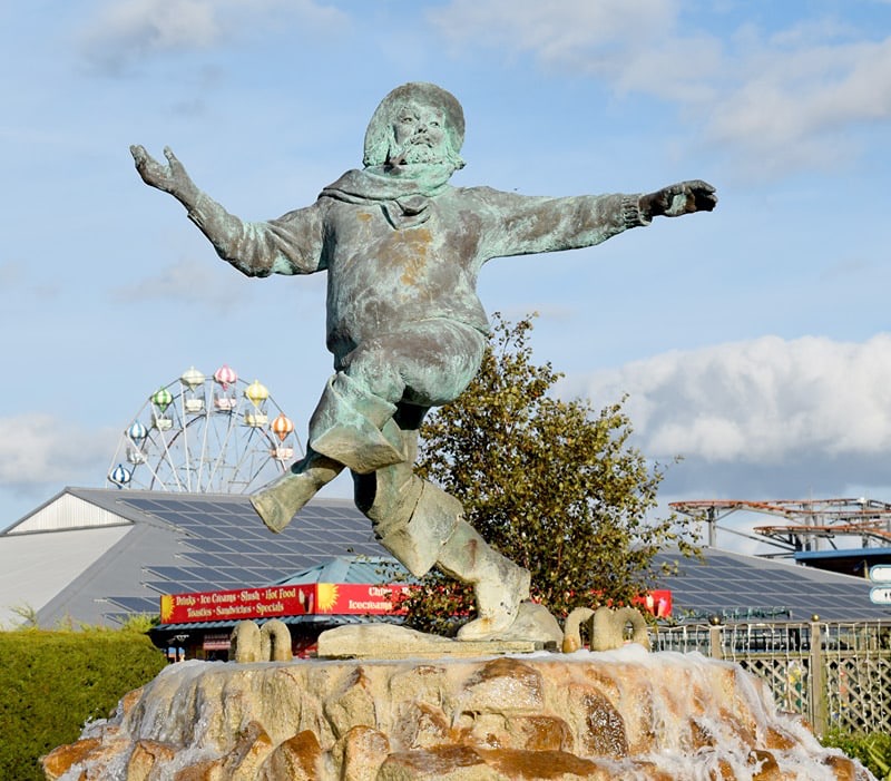 Skegness famous statue of boy