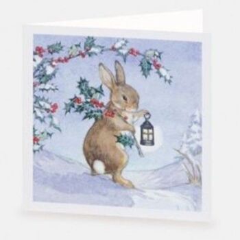 The National Trust has a range of Christmas cards, including this charming one featuring a rabbit with a lantern