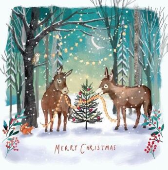 Redwings have some great Christmas cards, including this one featuring Donkeys Dressing the Tree