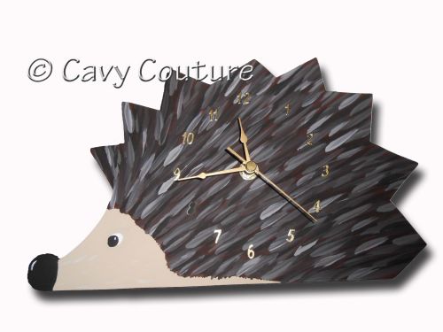 <!--001--> Hand painted Wooden Hedgehog Wall clock 