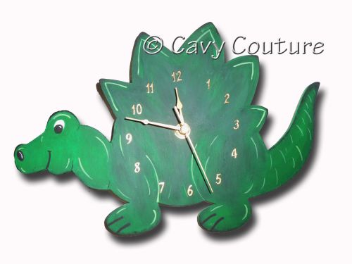 <!--001--> Hand painted Wooden Dinosaur Wall clock 