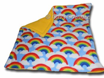  Waterproof Lap Blanket - Rainbows and Yellow fleece 