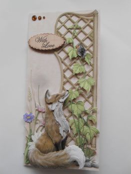 'Garden Fox' DL  size Handmade Greeting Card