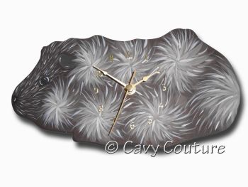  Hand painted wooden  Dark Abyssinian Guinea Pig Wall clock
