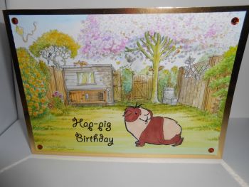 'Hap-pig Birthday' ' 7x5 inches Handmade Guinea Pig Birthday Card