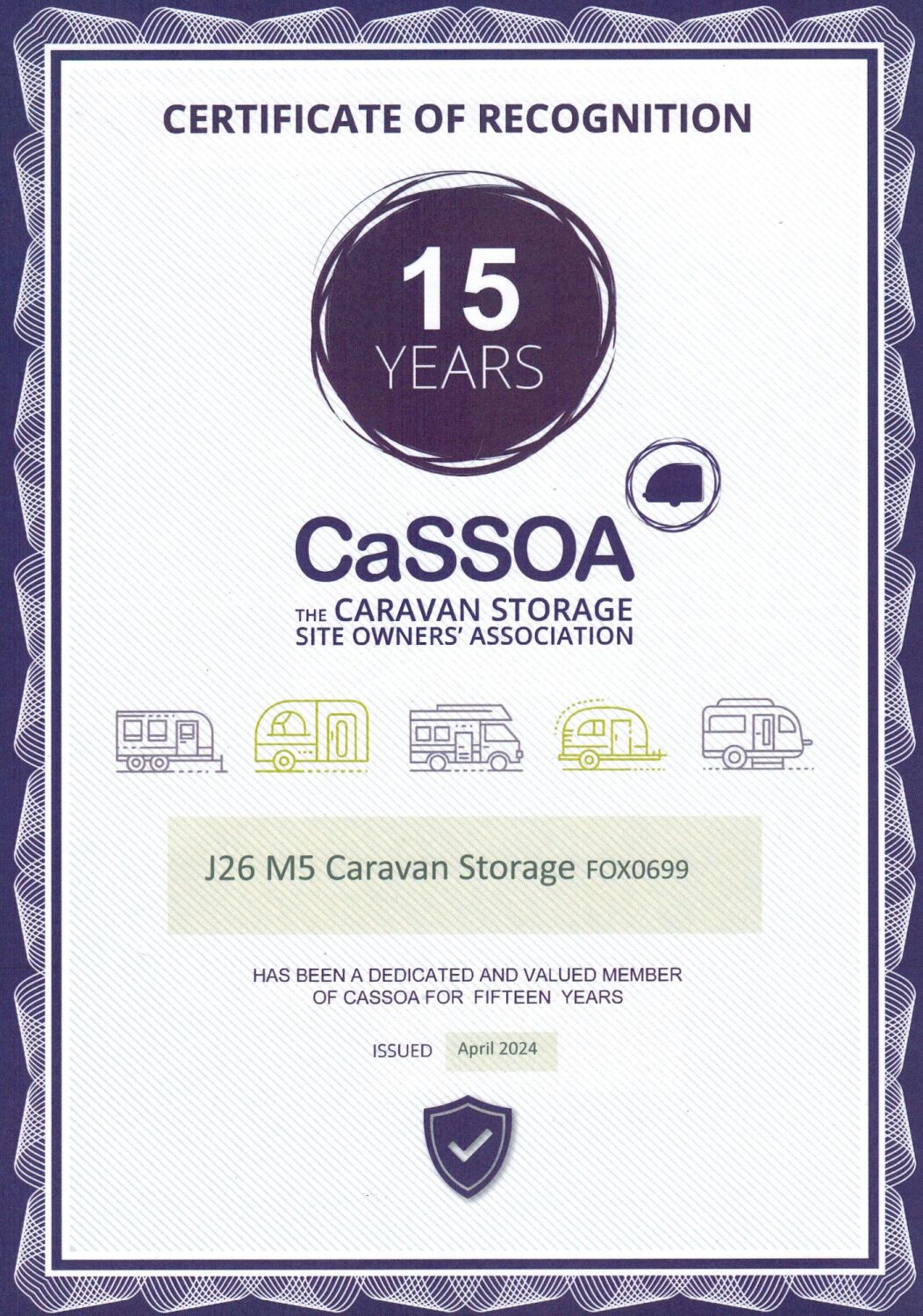 CaSSOA certificate 2024