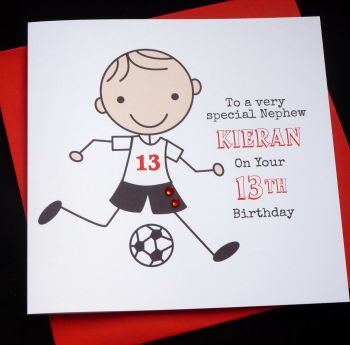 Footballer Birthday Card (red)