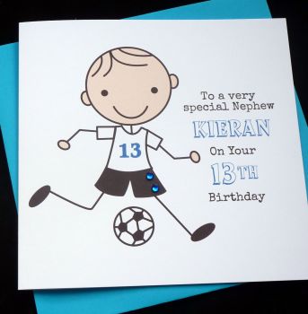 Footballer Birthday Card (blue)