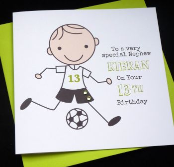 Footballer Birthday Card (green)