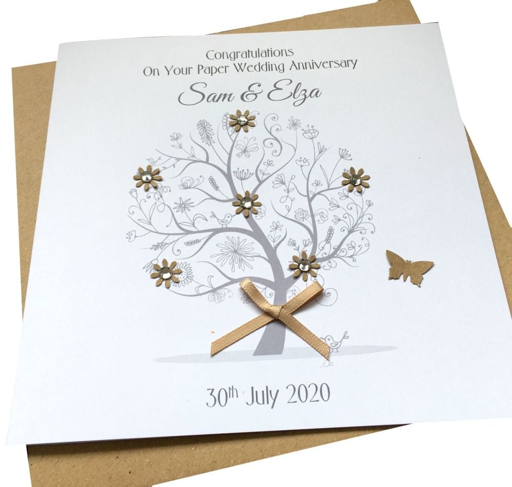 Paper/ 1st Wedding Anniversary Tree Card