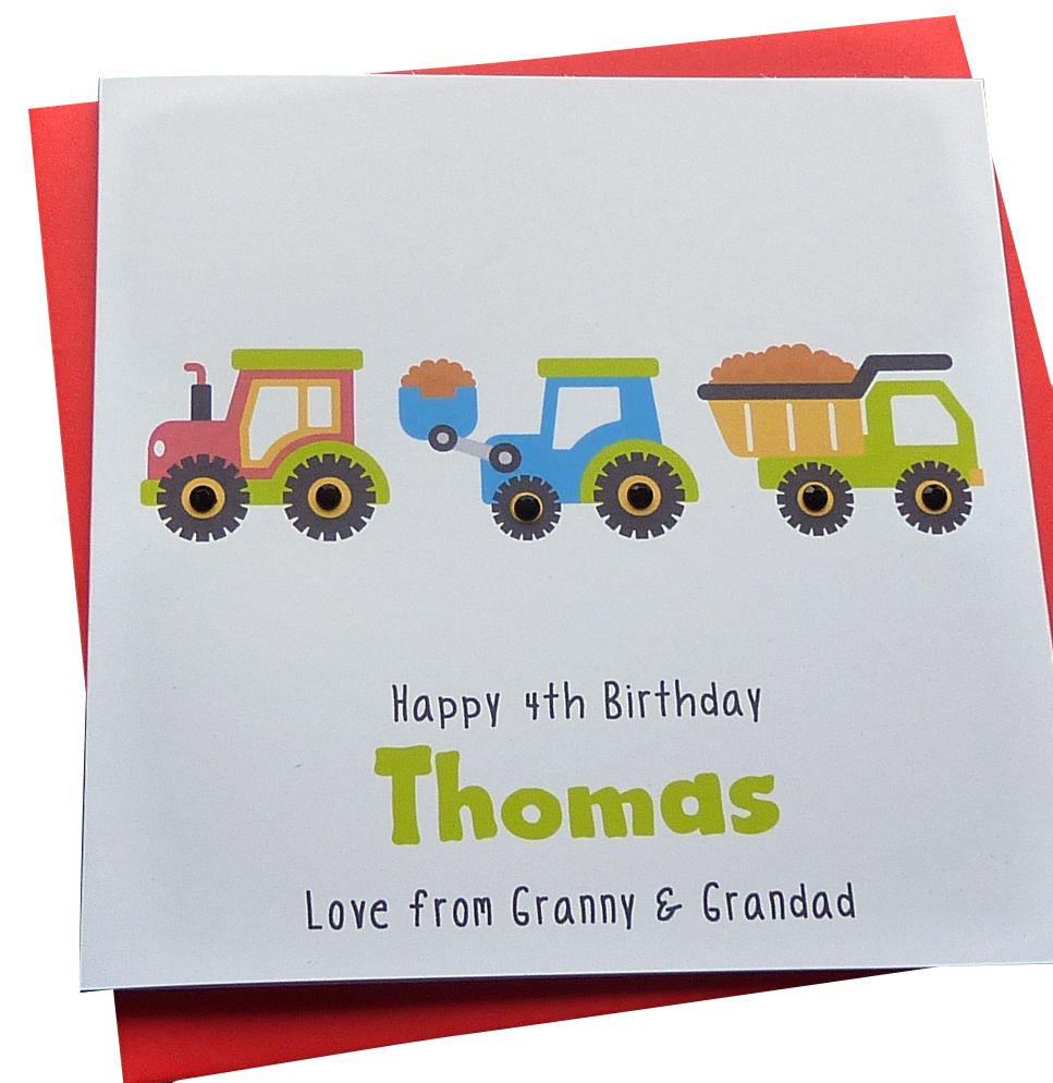 Truck,Train & Digger Card