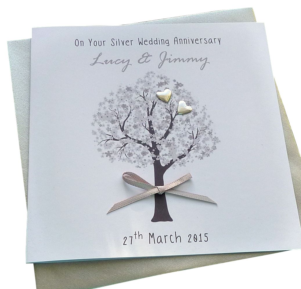 Silver / 25th Wedding Anniversary (heart tree)
