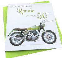 Motorbike Birthday Card (green)