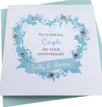 floral Heart  Anniversary Card