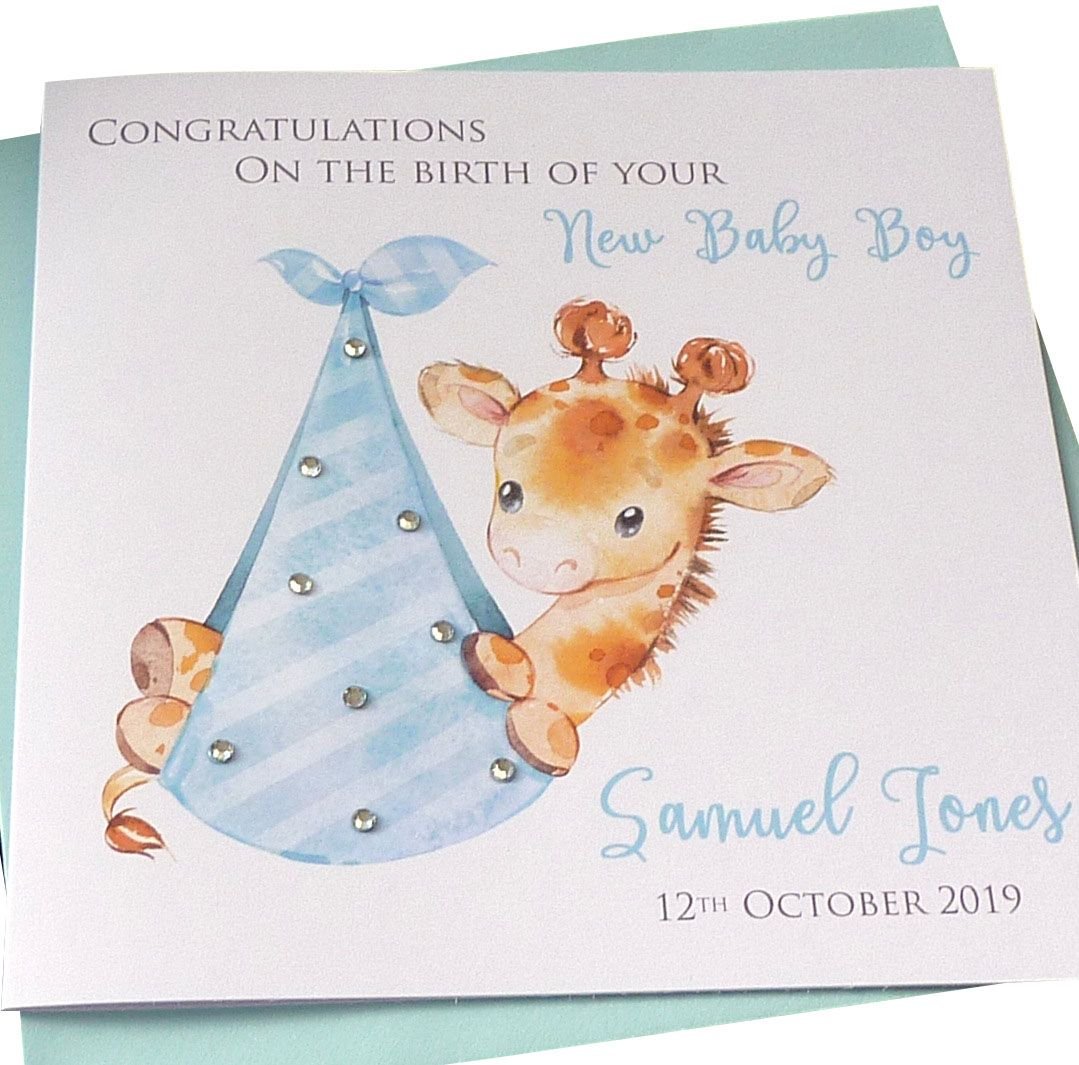 New Baby Boy Giraffe Card (3)