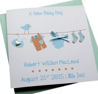 New Baby Boy Washing Line Card 
