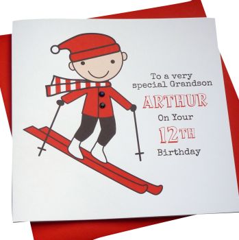 Skier Birthday Card
