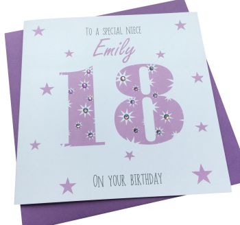 Lilac Age Number Birthday Card- ANY AGE NUMBER