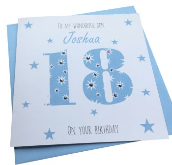 Blue Number Birthday Card-ANY AGE NUMBER
