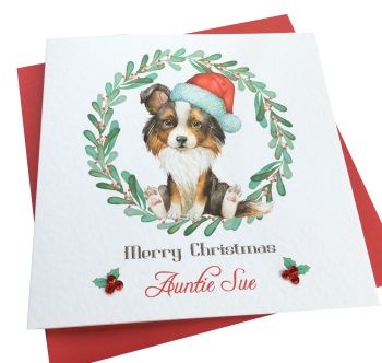  Christmas Collie Card (Tri-Colour)