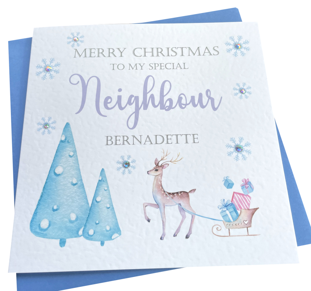 Pastel Reindeer & Trees Christmas Card