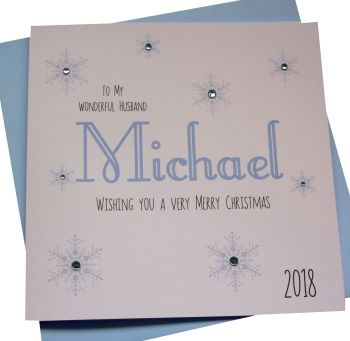 Icy Blue 'Name' Christmas Card