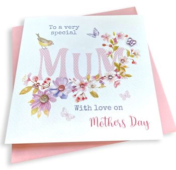 'Mum'  floral card
