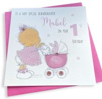 Baby Girls First Birthday Card