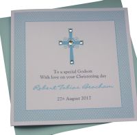 Blue Cross Design Card - Christening/Baptism