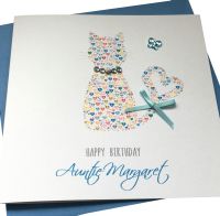 Blue Cat Birthday Card