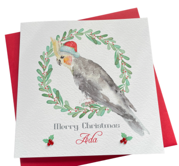 Christmas Cockatiel Card