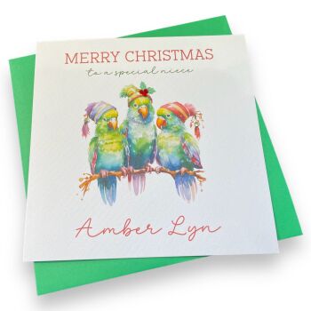 Christmas Parrots Card