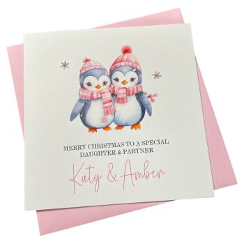 Christmas Penguin Couple Card