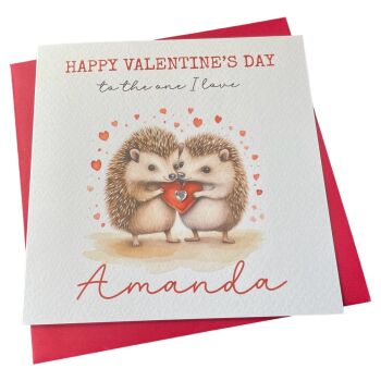 Hedgehog Valentine's card