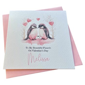 Pink Penguin Couple Valentine's card