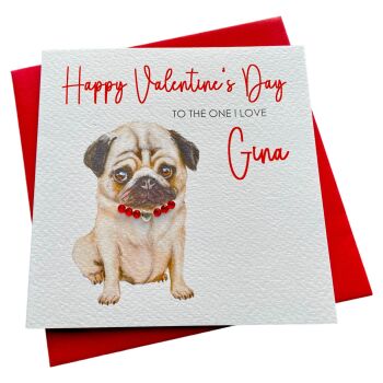 Pug Valentine's card