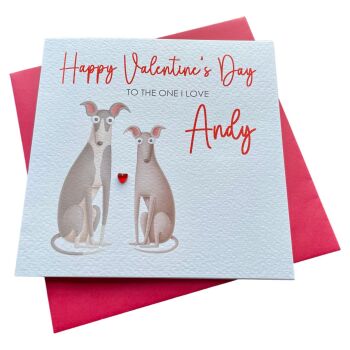 Greyhound/ whippet  Valentine's card
