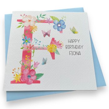 Floral 'Initial' Birthday Card