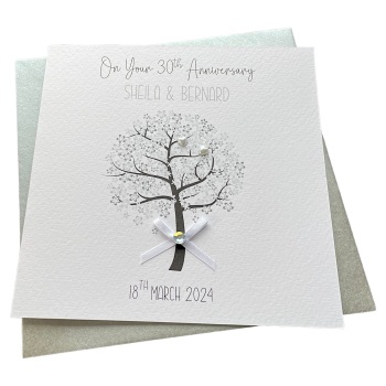 Pearl  Wedding Anniversary Tree Card